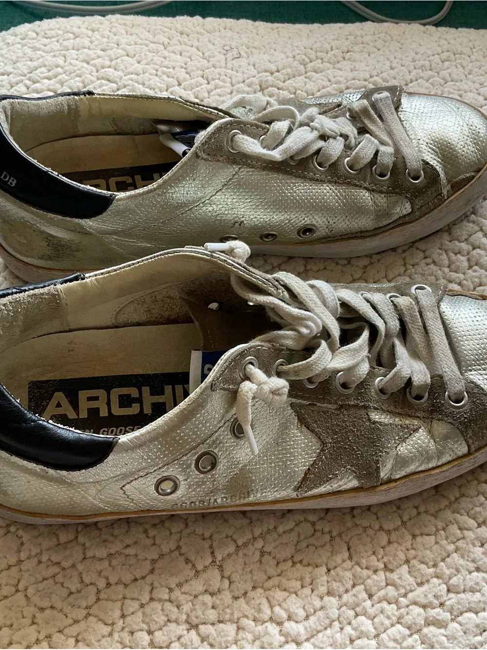 Golden Goose gold textured